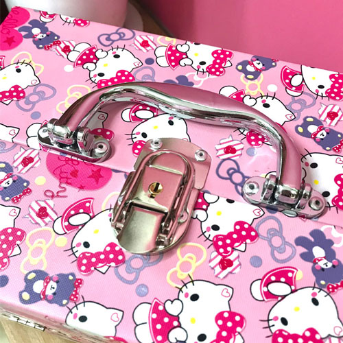Hộp đựng đồ trang điểm cá nhân LS25 Hello Kitty hồng nhạt